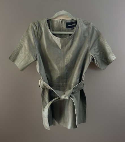 100 leather top shirt - leather,