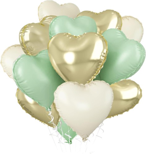 Sage green gold heart - sage,