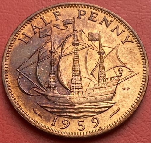 1959 lustre halfpenny golden - 1959, halfpenny-golden