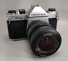 Pentax K1000 SLR 35mm Film Camera W Tamron 28-70mm Lens Working Read Listing