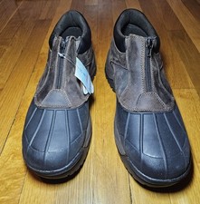 Propet Boots Mens Blizzard Ankle Zip Brown Leather Size 15 MD Waterproof M3786