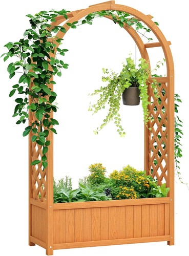Trellis planter bed - bed, wooden