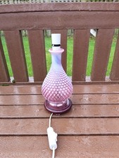 Vintage Fenton Cranberry Hobnail Glass Lamp