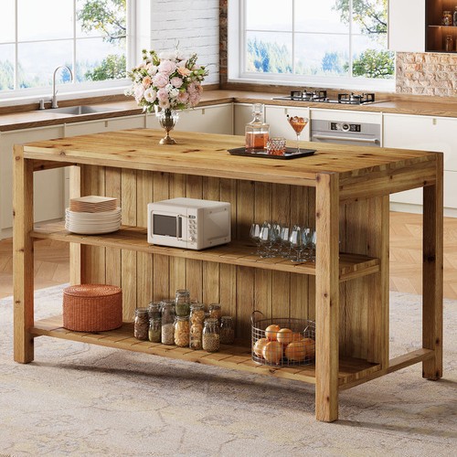 Solid wood kitchen island - 59",