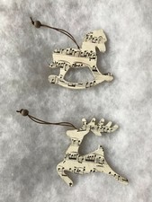 JOHN LEWIS WOODEN ROCKING HORSE AND REINDEER CHRISTMAS TREE DECORATIONS