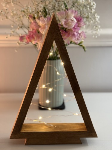 Wooden christmas tree - tree, led