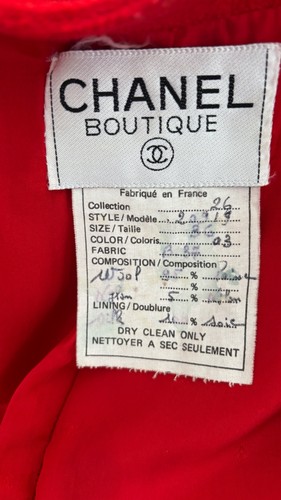Chanel red boucle vintage