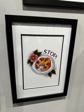 Tattoo style print  (mounted And In A3 Frame) Not Glass