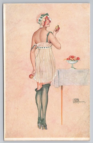 Postcard antique risque art - , g