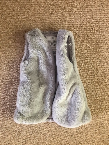 Grey faux fur gillet - m&s,