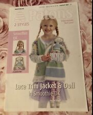 Patons Lace Trim Jacket & Jasmine Doll Smoothie DK Knitting Pattern 2 - 10 Yrs