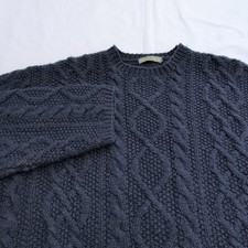 Vintage J Crew Sweater Mens Large Cable Hand Knit Wool Fisherman Heavy Jumper