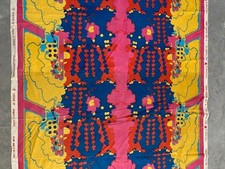 1 M Unused HULL TRADERS fabric 'Curtains Up' by Shirley Craven. 1960s pop art