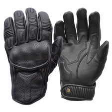 Goldtop Silk & Unlined Black Leather Summer Motorcycle Gloves - Knox Armoured 