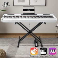 ♬Mustar 88 Key Full Weighted Digital Piano Hammer Action Portable Keyboard Stool