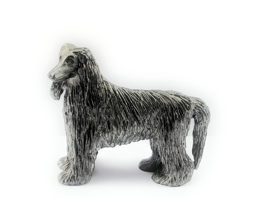 Antique pewter afghan hound - antique,