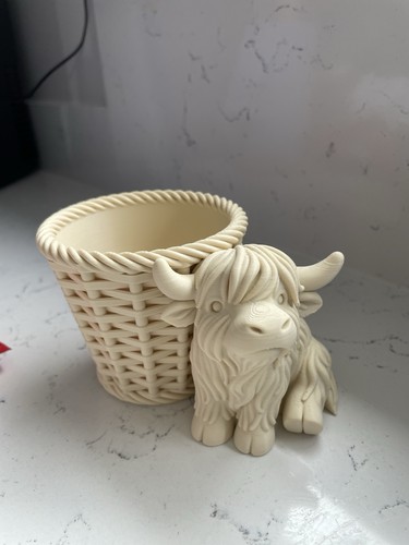 Highland cow planter pen - highland, planter/pen