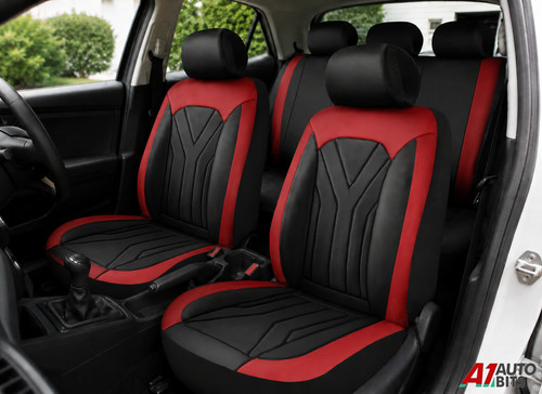 Stitch red black leather - stitch, pu
