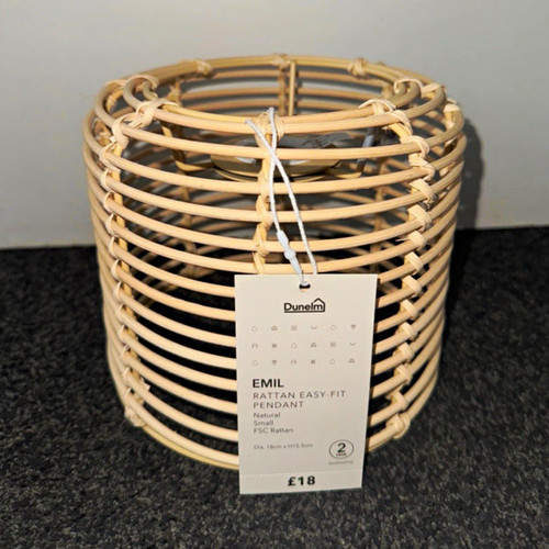Dunelm rattan easy fit pendant - dunelm,