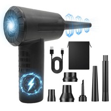 Portable Compressed Air Duster Cordless Air Blower w/ LED for Computer Cleaning