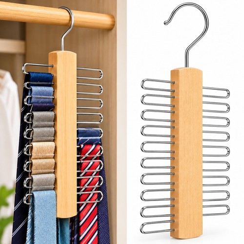 Wooden tie hanger bar belt - ,