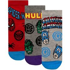 Kids Marvel 3 Pack Socks Spiderman, Captain America, Hulk | Kids Soft Ankle Sock