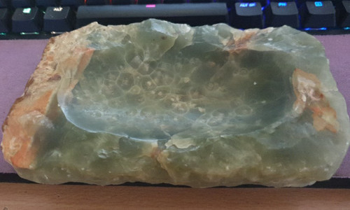 Green onyx soap bowl ashtray - onyx,