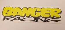 BANGER RACING oval stock car vinyl sticker logo FLOU YELLOW and black 180x50mm
