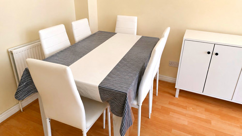 White rectangular dining table - white,
