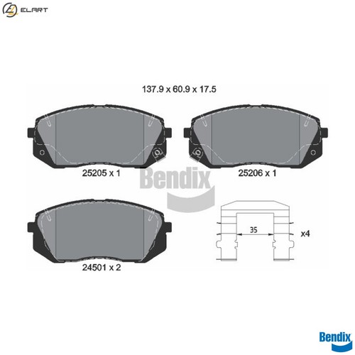 Brake pad set disc - brake,