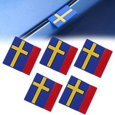 5x 3D Sweden Flag Soft Rubber