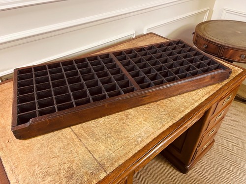 Antique mahogany printers tray - mahogany,