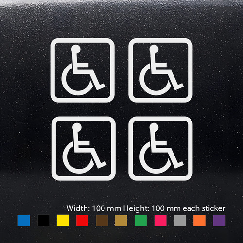 Disabled wheelchair decal - x,