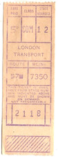 Bus Ticket = London Transport