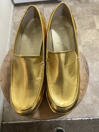 Gold platform loafers 70s pimp - gold,