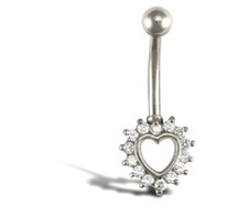 9ct White Gold Heart White