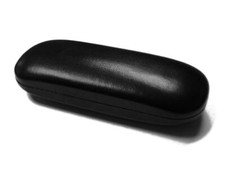 TRIXES Glasses Case Leather Black NEW Glasses Hard Case Spectacle Reading Case