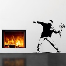 Banksy Flower Thrower Wall