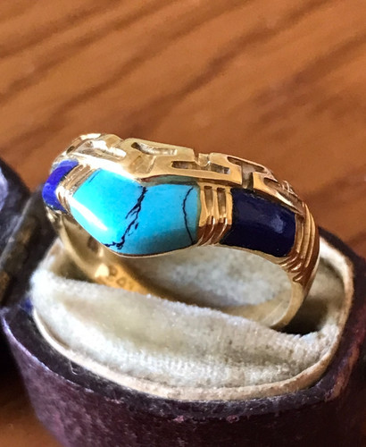 18ct gold southwestern mosaic - gold,