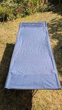Higear Foldable Camping Or Occasional Single Bed Blue Canvas Steel Frame