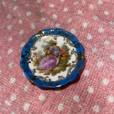 Vintage Miniature Limoges France Fragonard Courting Couple Art Ceramic Plate
