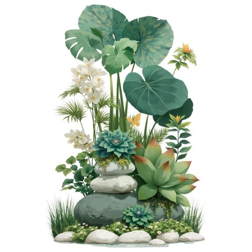 Green plant wall sticker - plant,