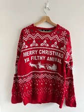 Home Alone 'Merry Christmas Ya Filthy Animal' Ugly Xmas Jumper Unisex Size L-XL