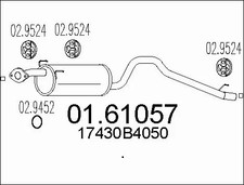 REAR MUFFLER FITS: DAIHATSU