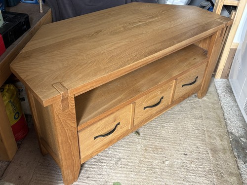 Corner unit solid - tv, oak