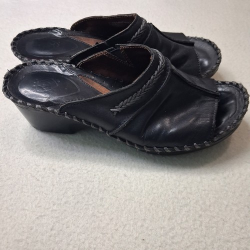 Ariat black leather open toe - black,