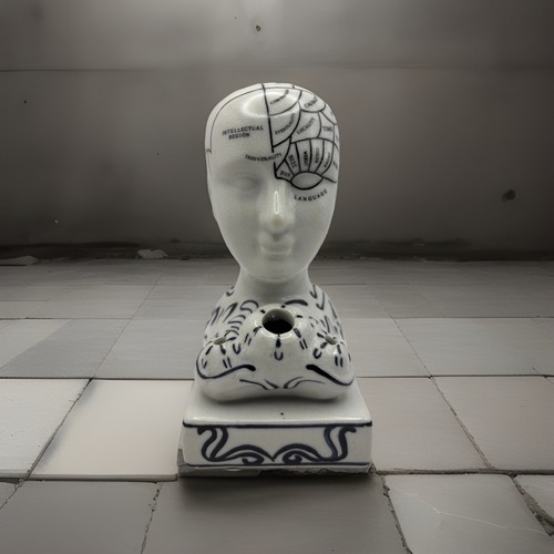 Pottery phrenology cracked - pottery,