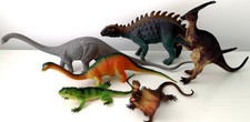 LOT OF LARGE DINOSAURS/LIZARDS CREATURES FIGURES, HARD PLASTIC/SOME ACRYLIC TOYS