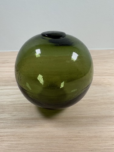 Glass fishing float green - glass, 5”