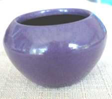BRETBY ART POTTERY MINIATURE PURPLE JARDINIERE 2"h X 3"diam